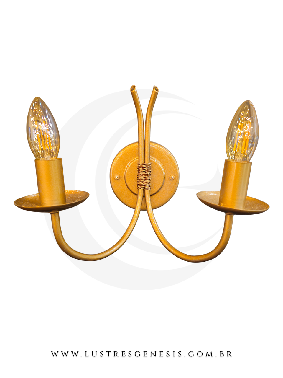 Luminária de Parede Rústica Dourado